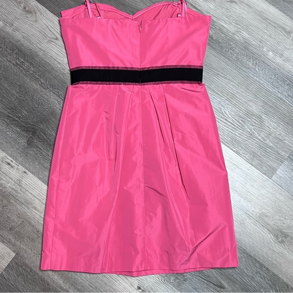 NWT BCBGMaxAzria Size 4 Strapless Cocktail Dress Mini Bow Sheath Neon Pink y2k - Picture 5 of 11